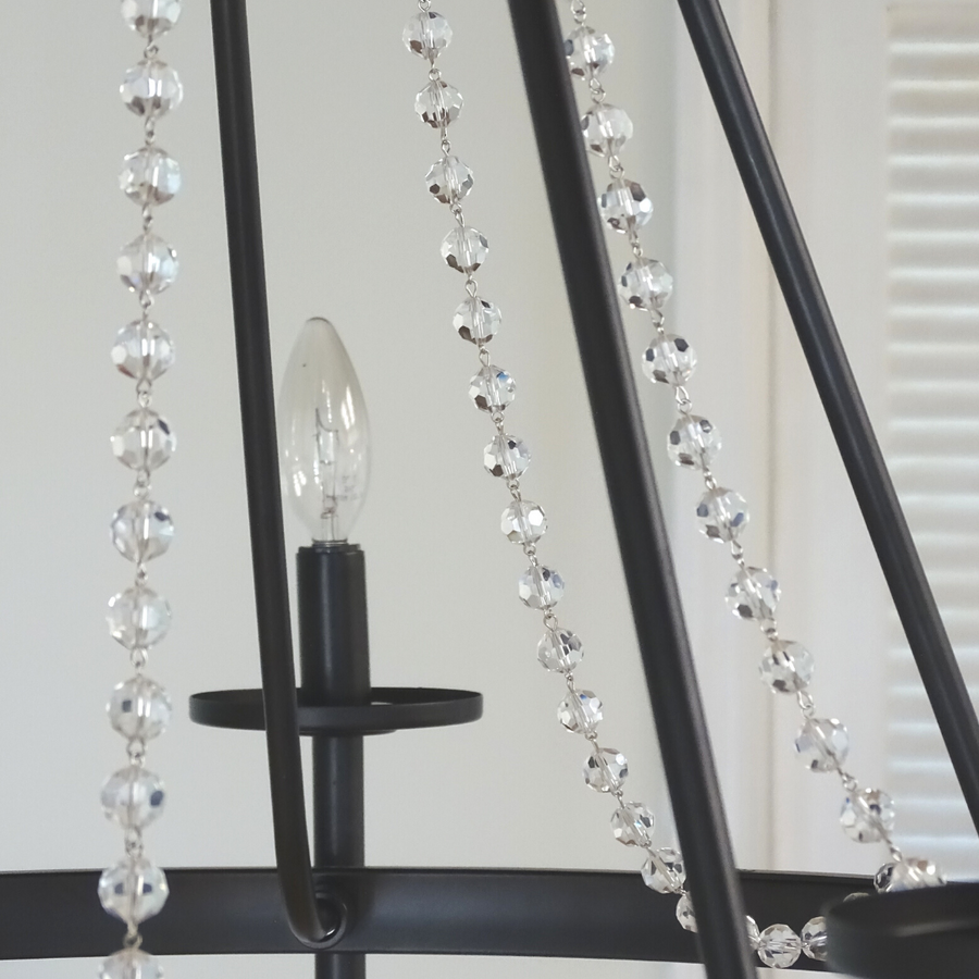 24" CLEAR CRYSTAL BEAD MAGNETIC CHANDELIER GARLAND (Set/3)