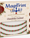 12" RED/GREEN CRYSTAL BEAD MAGNETIC CHANDELIER GARLAND (Set/3)