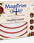 12" RED CRYSTAL BEAD MAGNETIC CHANDELIER GARLAND (Set/3)