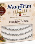 12" SILVER CRYSTAL BEAD MAGNETIC CHANDELIER GARLAND (Set/3)