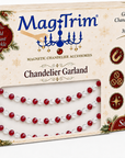 12" RED/WHITE CRYSTAL BEAD MAGNETIC CHANDELIER GARLAND (Set/3)