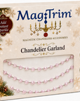 12" PINK CRYSTAL BEAD MAGNETIC CHANDELIER GARLAND (Set/3)