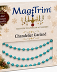12" TURQUOISE BLUE GLASS BEAD MAGNETIC CHANDELIER GARLAND (Set/3)