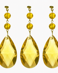 3" Yellow Faceted Weaved Almond Trimkit magnetic chandelier crystal
