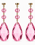 3" PINK FACETED WEAVED ALMOND (Box of 3) Magnetic Chandelier Crystal TrimKit®