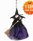 BLACK + PURPLE WITCH (Set/1) MAGNETIC HALLOWEEN CHANDELIER ORNAMENT