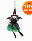 BLACK + GREEN WITCH (Set/1) MAGNETIC HALLOWEEN CHANDELIER ORNAMENT