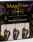 5" COFFIN (Set/1) OR  (Set/3) MAGNETIC HALLOWEEN CHANDELIER ORNAMENT
