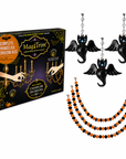 HALLOWEEN CHANDELIER MAKEOVER KIT - (3)Glass Bat + (3)12" Orange/Black Garland