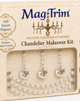 COMPLETE CHANDELIER MAKEOVER KIT - 5" x 40mm Crystal Ball + 12" Octagon Garland - Magnetic Chandelier Crystals (6 Piece Kit)