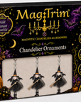 BLACK + GOLD WITCH (Set/1) or (Set/3) MAGNETIC HALLOWEEN CHANDELIER ORNAMENT