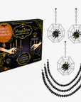 HALLOWEEN CHANDELIER MAKEOVER KIT - (3) Spider Web + (3) 12" Black Garland
