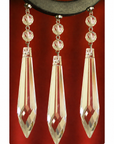 4" CLEAR CRYSTAL SPEAR DROP (Set/3) Magnetic Chandelier Crystal TrimKit®
