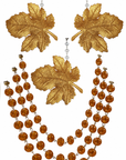 FALL CHANDELIER MAKEOVER KIT - GLITTER GOLD LEAF +  12" AMBER CRYSTAL BEAD GARLAND
