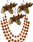 FALL CHANDELIER MAKEOVER KIT - GLITTER ACORN +  12" AMBER CRYSTAL BEAD GARLAND (Copy)