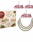 HOLIDAY CHANDELIER MAKEOVER KIT - (3) Red/Green Merry Christmas + (3) 12" Red/Green Crystal Garland