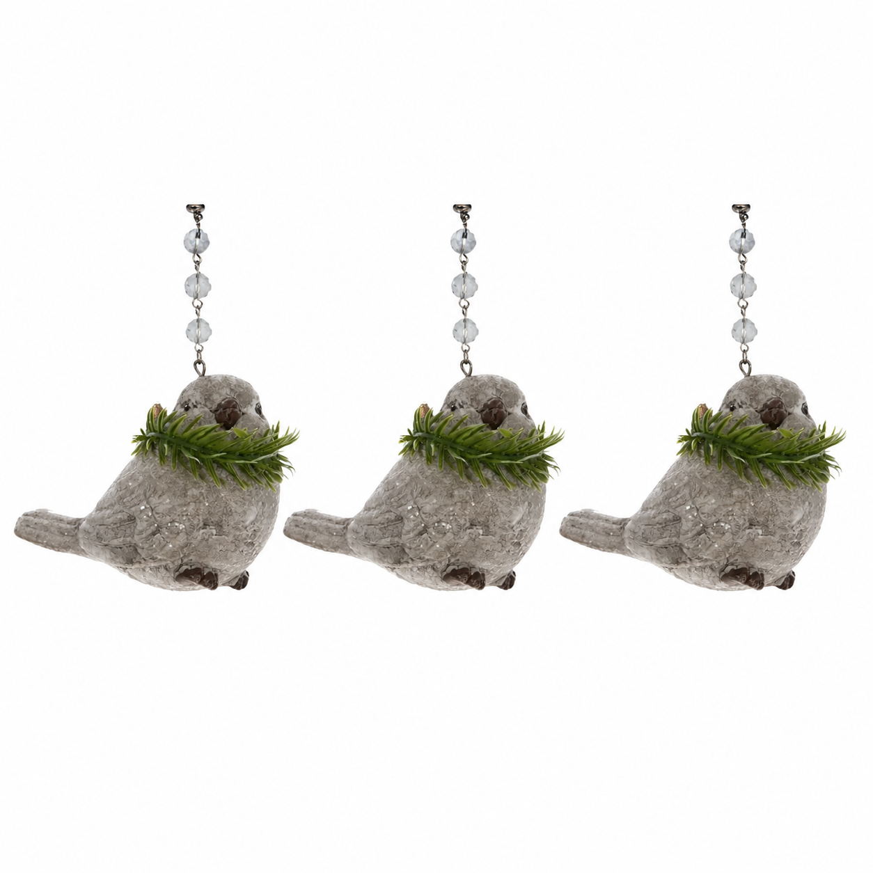 RUSTIC DOVE w/WREATH (Set/1) OR (Set/3) MAGNETIC CHANDELIER ORNAMENT
