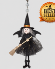BLACK + GOLD WITCH (Set/1) or (Set/3) MAGNETIC HALLOWEEN CHANDELIER ORNAMENT