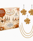 FALL CHANDELIER MAKEOVER KIT - GLITTER GOLD LEAF +  12" CHAMPAGNE CRYSTAL BEAD GARLAND