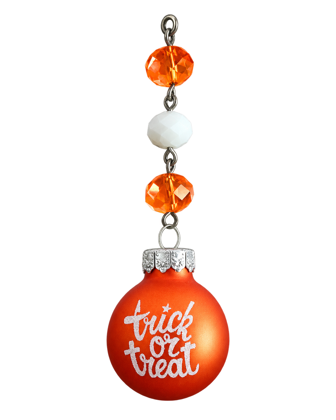 2" MINI HALLOWEEN BALL ORNAMENT (SET/3)– ORANGE TRICK OR TREAT