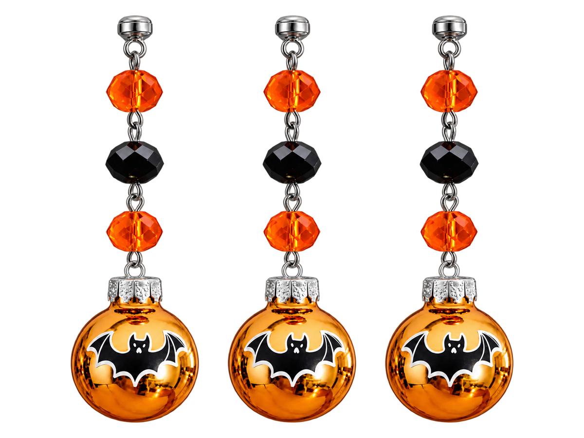 2" MINI HALLOWEEN BALL ORNAMENT (SET/3)– BAT