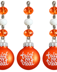 2" MINI HALLOWEEN BALL ORNAMENT (SET/3)– ORANGE TRICK OR TREAT