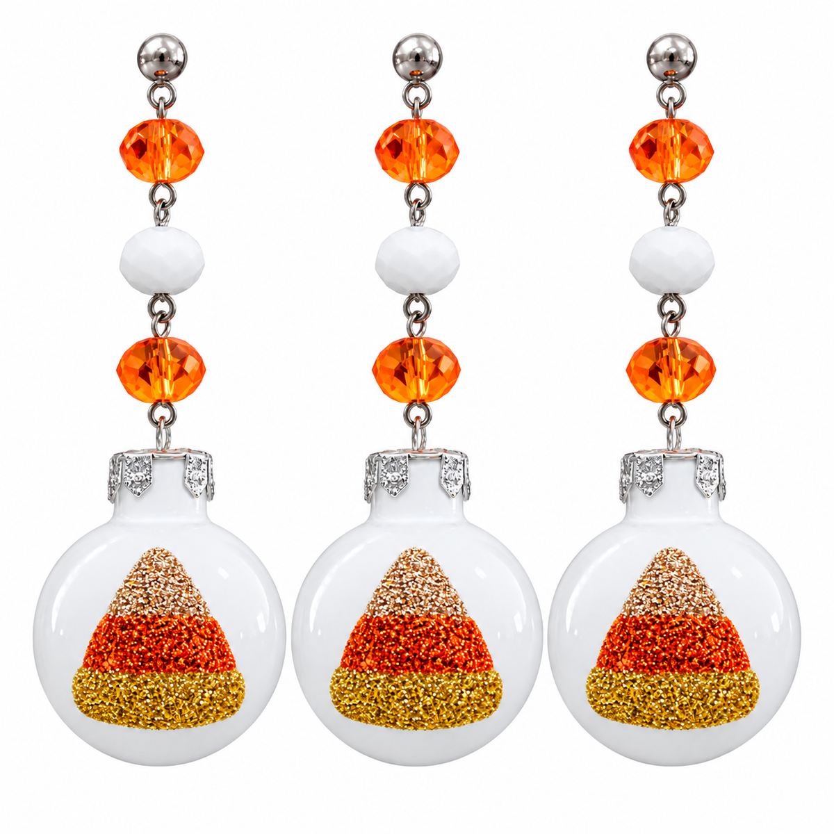 2" MINI HALLOWEEN BALL ORNAMENT (SET/3)– CANDY CORN