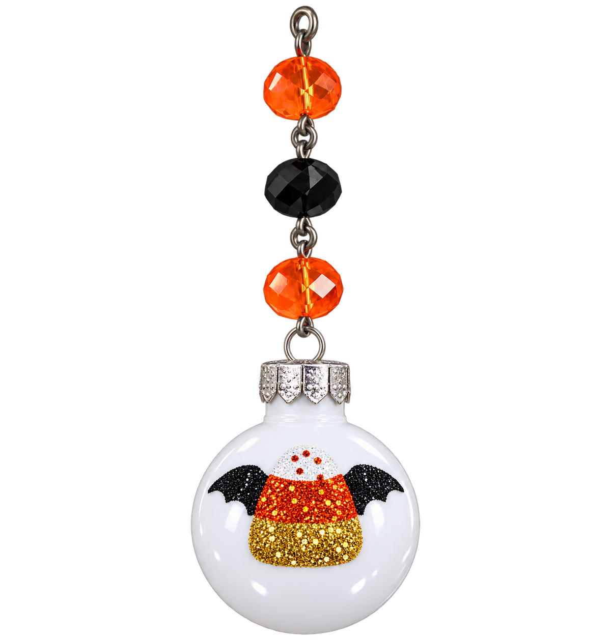 2" MINI HALLOWEEN BALL ORNAMENT (SET/3)– BATTY CANDY CORN