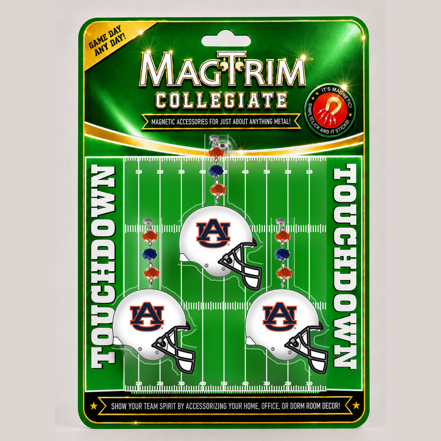Auburn University - Helmet - Magnetic Ornament  (set of 3)