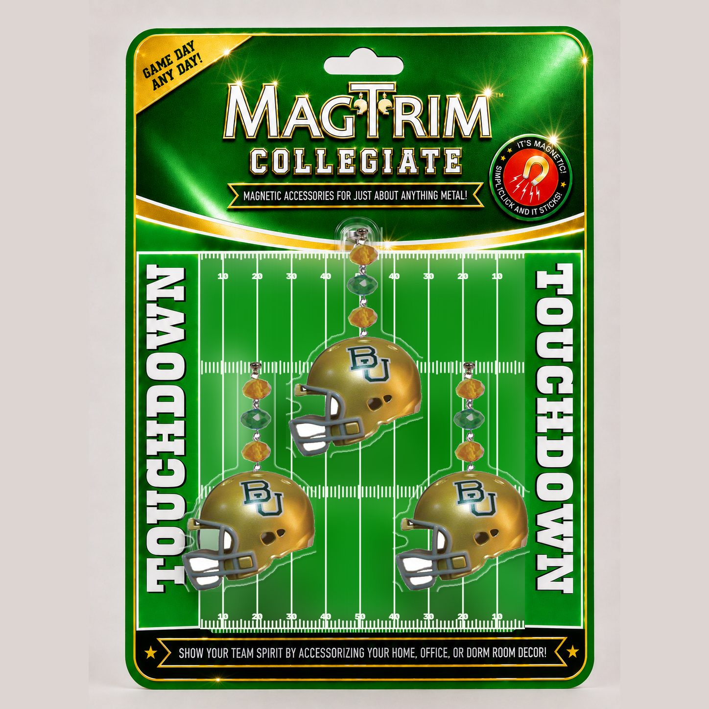 Baylor University - Helmet  (set of 3)  MAGNETIC ORNAMENT