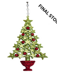 GLITTER RED/GREEN TREE (Set/1) MAGNETIC CHANDELIER ORNAMENT