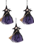 BLACK + PURPLE WITCH (Set/1) MAGNETIC HALLOWEEN CHANDELIER ORNAMENT