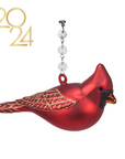 GLASS CARDINAL (Set/1) OR (SET/3) MAGNETIC CHANDELIER ORNAMENT