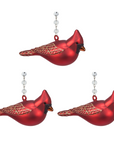 GLASS CARDINAL (Set/1) OR (SET/3) MAGNETIC CHANDELIER ORNAMENT