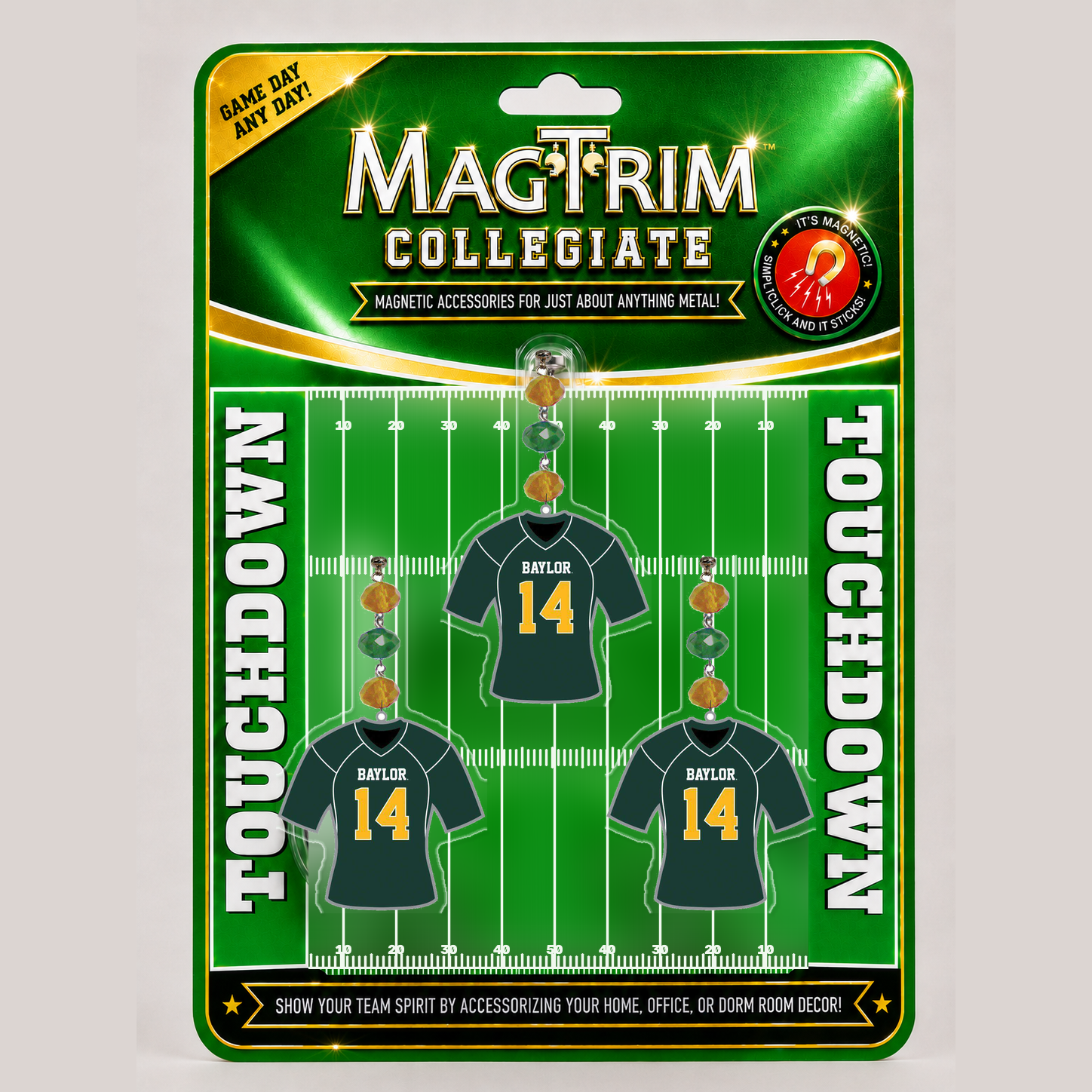 Baylor University - Jersey  (set of 3)   MAGNETIC ORNAMENT