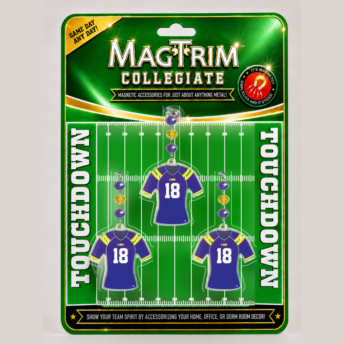 Louisiana State University - Jersey - MAGNETIC ORNAMENT (SET/3)