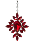VINTAGE RED JEWEL SNOWFLAKE (SET/3) MAGNETIC CHANDELIER ORNAMENT
