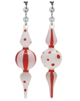 6.5" PEPPERMINT GLASS DROP (Set/3) MAGNETIC CHANDELIER ORNAMENT