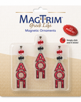 Greek Logo Bling - Alpha Omicron Pi - (Set of 3) - MAGNETIC ORNAMENT Blister Pack  Set/3