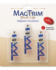 Greek Logo Bling - Kappa Kappa Gamma  (Set of 3)  MAGNETIC ORNAMENT Blister Pack  Set/3
