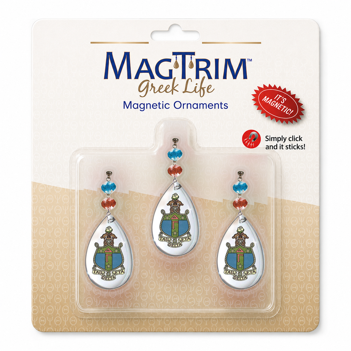 Greek Logo Crystal - Crest- Delta Gamma MAGNETIC ORNAMENT