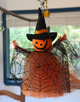 PUMPKIN WITCH (Set/1) or (Set/3) MAGNETIC HALLOWEEN CHANDELIER ORNAMENT