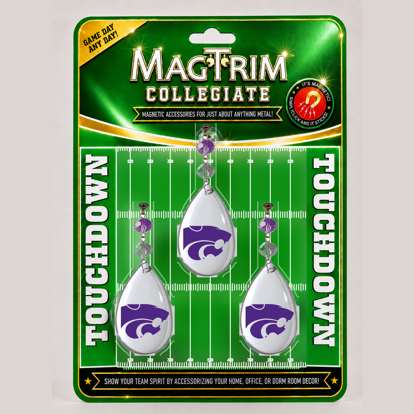 Kansas State University - Logo Crystal magnetic chandelier ornament