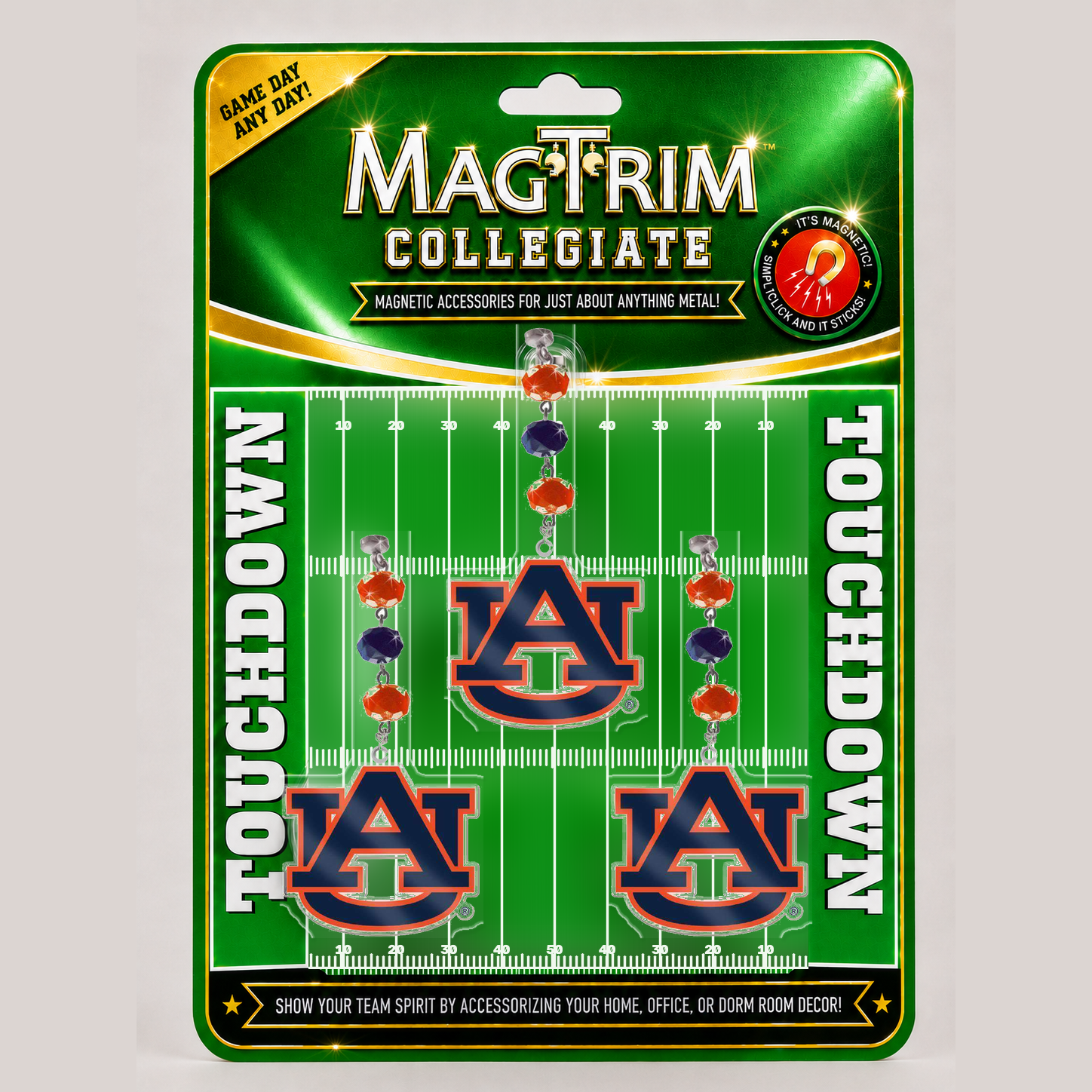 Auburn University - Logo Acrylic   MAGNETIC ORNAMENT (SET/3)