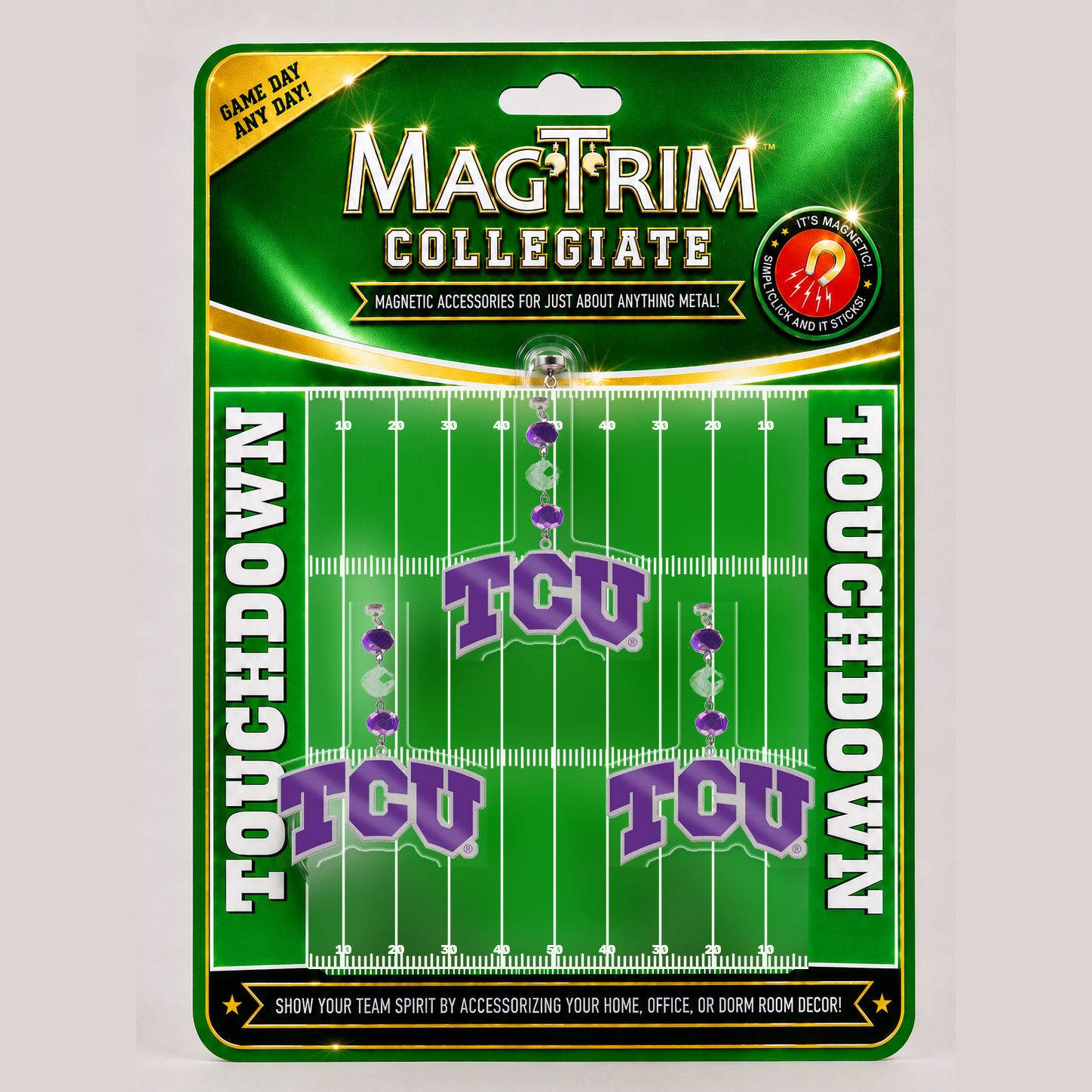 Texas Christian University - Logo Acrylic  (set of 3)  MAGNETIC ORNAMENT