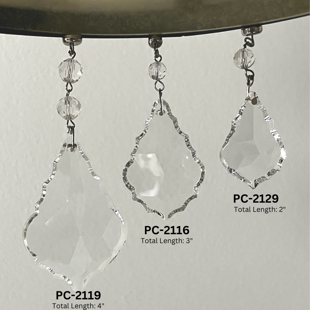 3" CLEAR "MINI" TRADITIONAL CRYSTAL PENDALOGUE (Set/3) Magnetic Chandelier Crystal