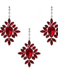 VINTAGE RED JEWEL SNOWFLAKE (Set/1) OR (SET/3) MAGNETIC CHANDELIER ORNAMENT