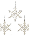 6" SILVER CRYSTAL JEWELED SNOWFLAKE (Set/1) OR (Set/3) MAGNETIC CHANDELIER ORNAMENT