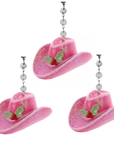 3.5" PINK COWBOY HAT (Set/3) or (Set/1) MAGNETIC CHANDELIER ORNAMENT