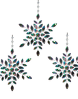 6.5" IRIDESCENT CRYSTAL JEWELED SNOWFLAKE (Set/1) MAGNETIC CHANDELIER ORNAMENT